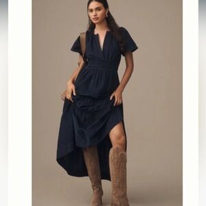 Anthropologie Somerset Maxi Dress, Corduroy edition, Navy blue, size small